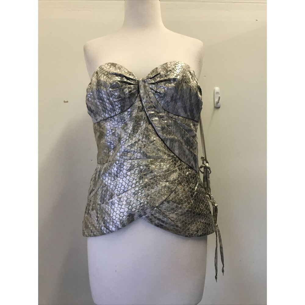 NWOT Leifsdottir x Anthropologie Metallic Bustier Top